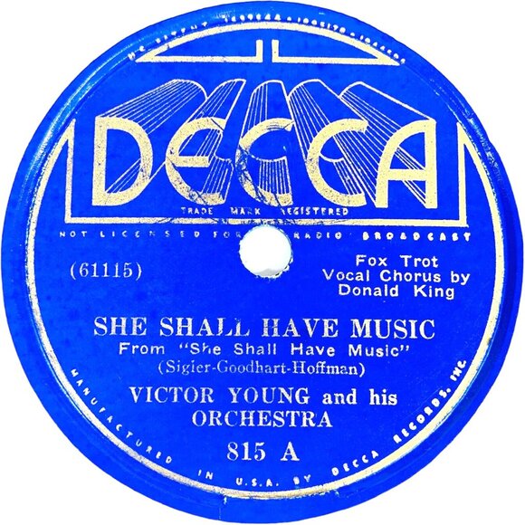 Victor Young Got To Dance My Way To Heaven 10 Inch Shellac 78 RPM Decca 815 VTG - Picture 4 of 4